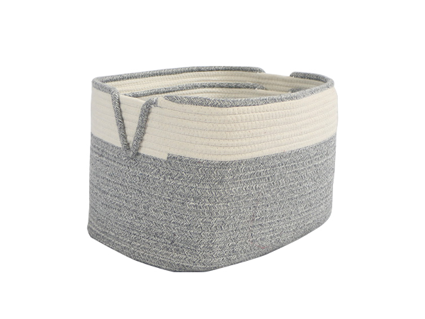 gray rectangle rope baskets,set of 3