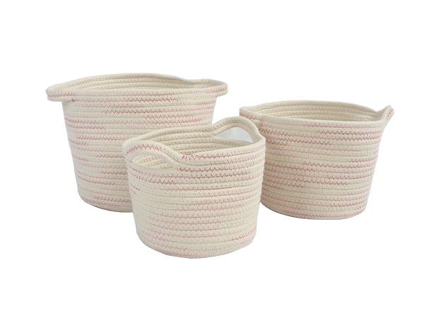 coiled rope baskets,set of 3