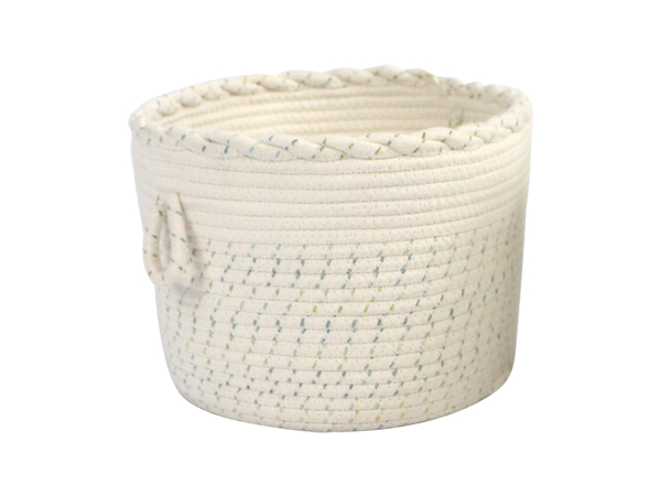 Bucket Cotton Rope Woven Basket with Ear Handles