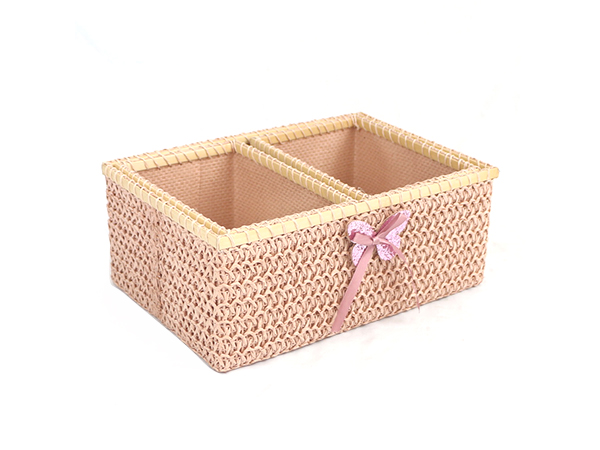 paper rope storage boxes,set of 3
