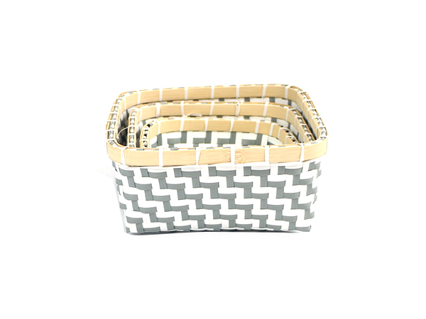 gray handwoven baskets,set of 3