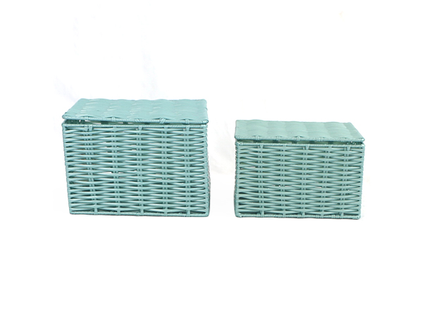 plastic woven baskets,set of 2