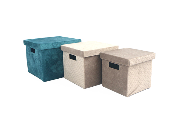 velvet storage cubes with lid