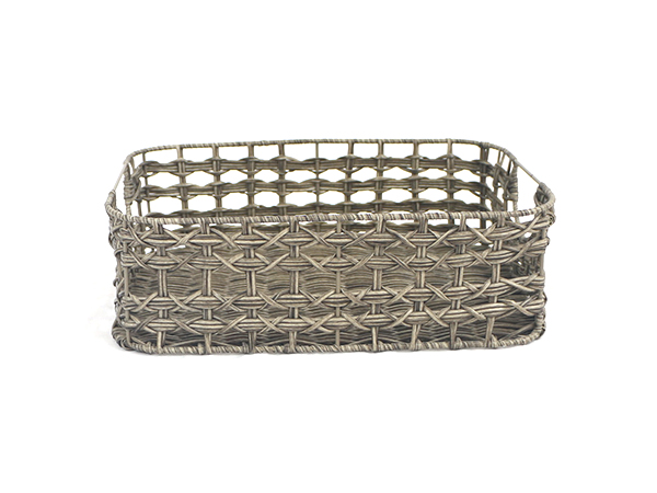 gray plastic rattan baskets
