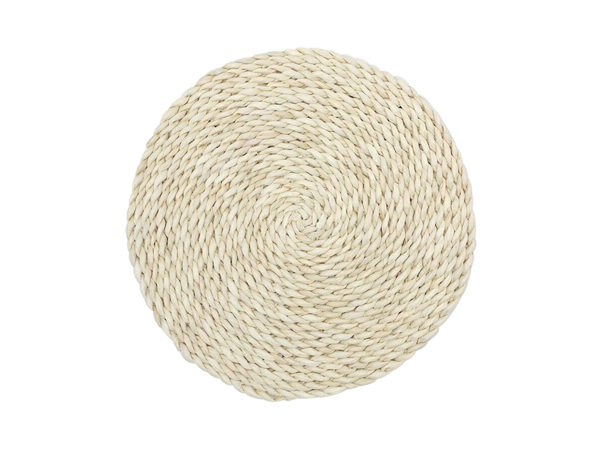 woven round maize placemats